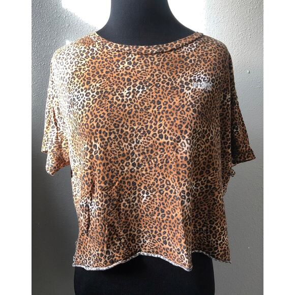 Victoria's Secret Pink jaguar print crop top women's size medium - Picture 1 of 5